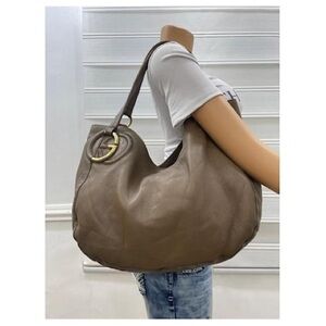 GUCCI Brown Leather Hobo Bag